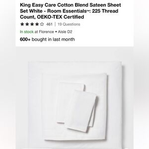 Room Essentials White Cotton Blend Sheet Set